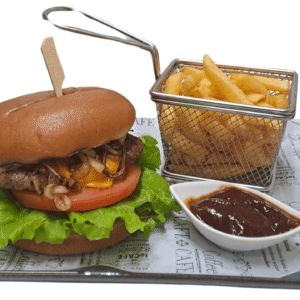 Свински бургер с картофки